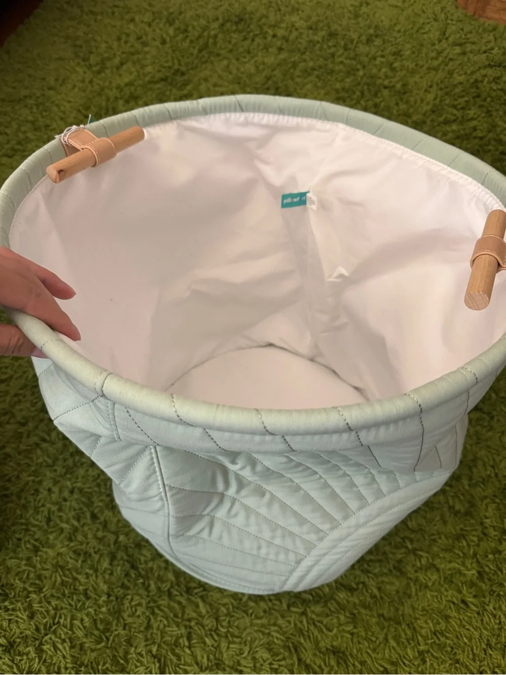 Laundry Basket with Handles Teal Green